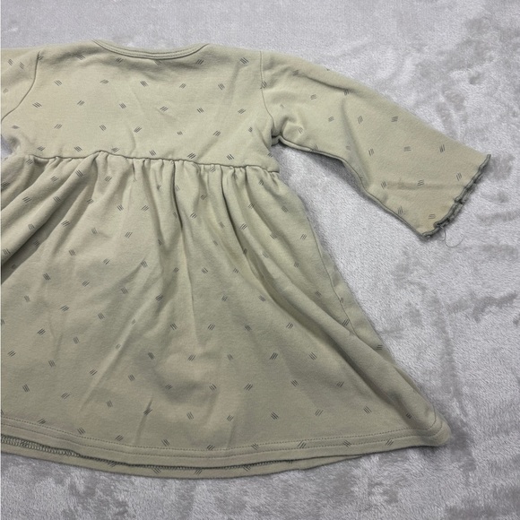 Quincy Mae 100% Organic Cotton Green Black A Line Lettuce Cuffs Dress 18-24 M - Picture 11 of 14